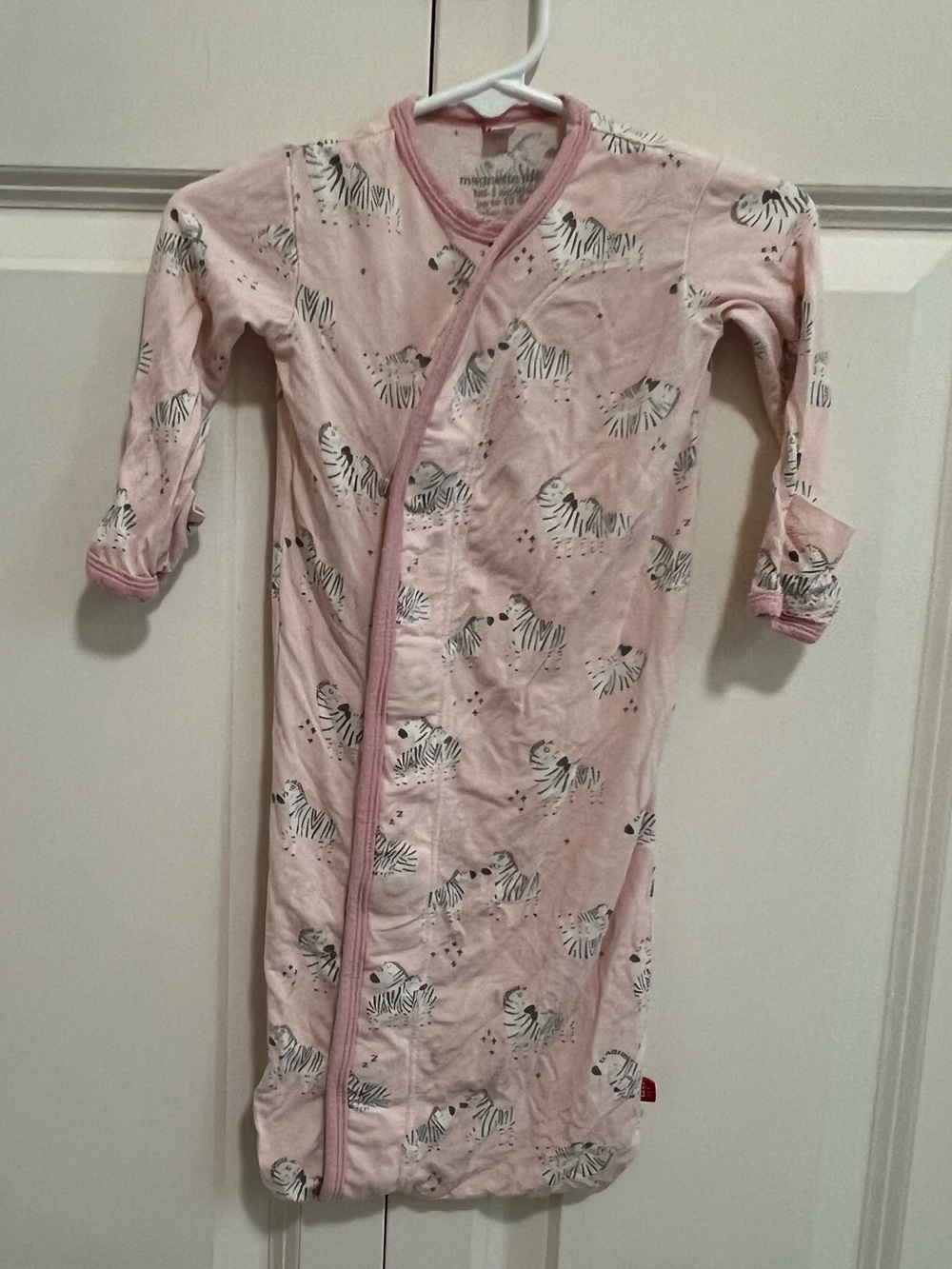 Magnetic Me pink zebra print sleepsack size NB 0-3 months